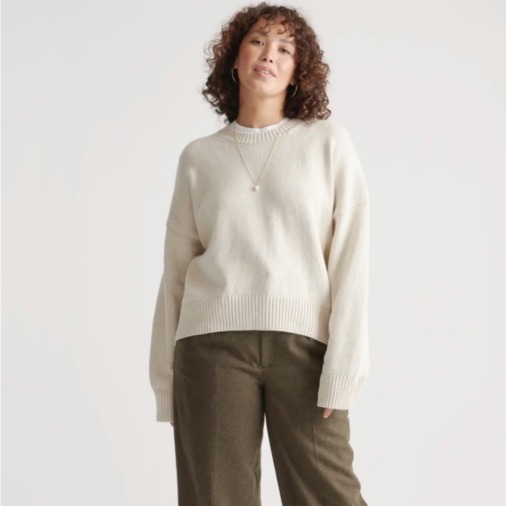 Quince 100% Organic Cotton Boyfriend Crew Sweater